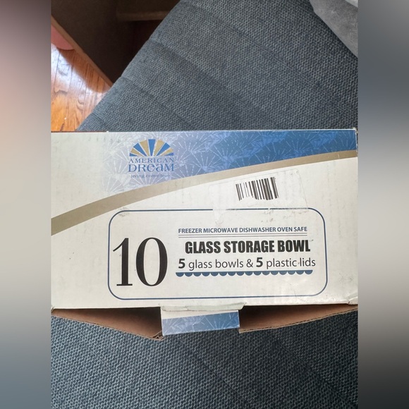 American Dream Glass Storage Bowl Set NIB - Picture 4 of 5